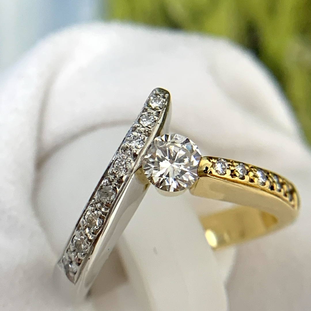 GliJ グリジェK18Pt900ダイヤモンド0.323ct 0.14ct 指輪 レディースのアクセサリー(リング(指輪))の商品写真