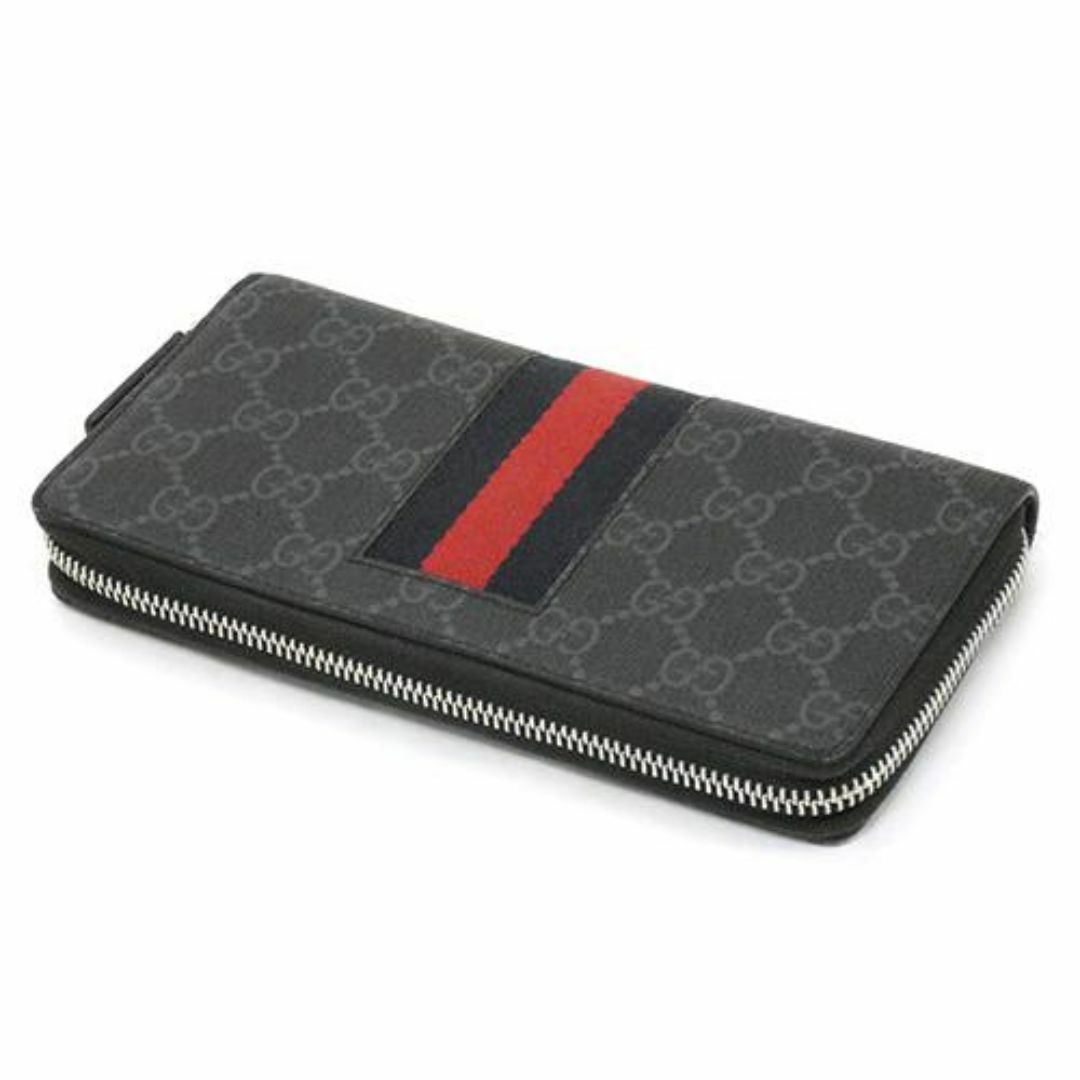 Gucci(グッチ)のグッチ 財布 408831 GUCCI GGスプリーム シェリーライン ラウンドファスナー 長財布 ブラック T-YJ05643 メンズのファッション小物(長財布)の商品写真