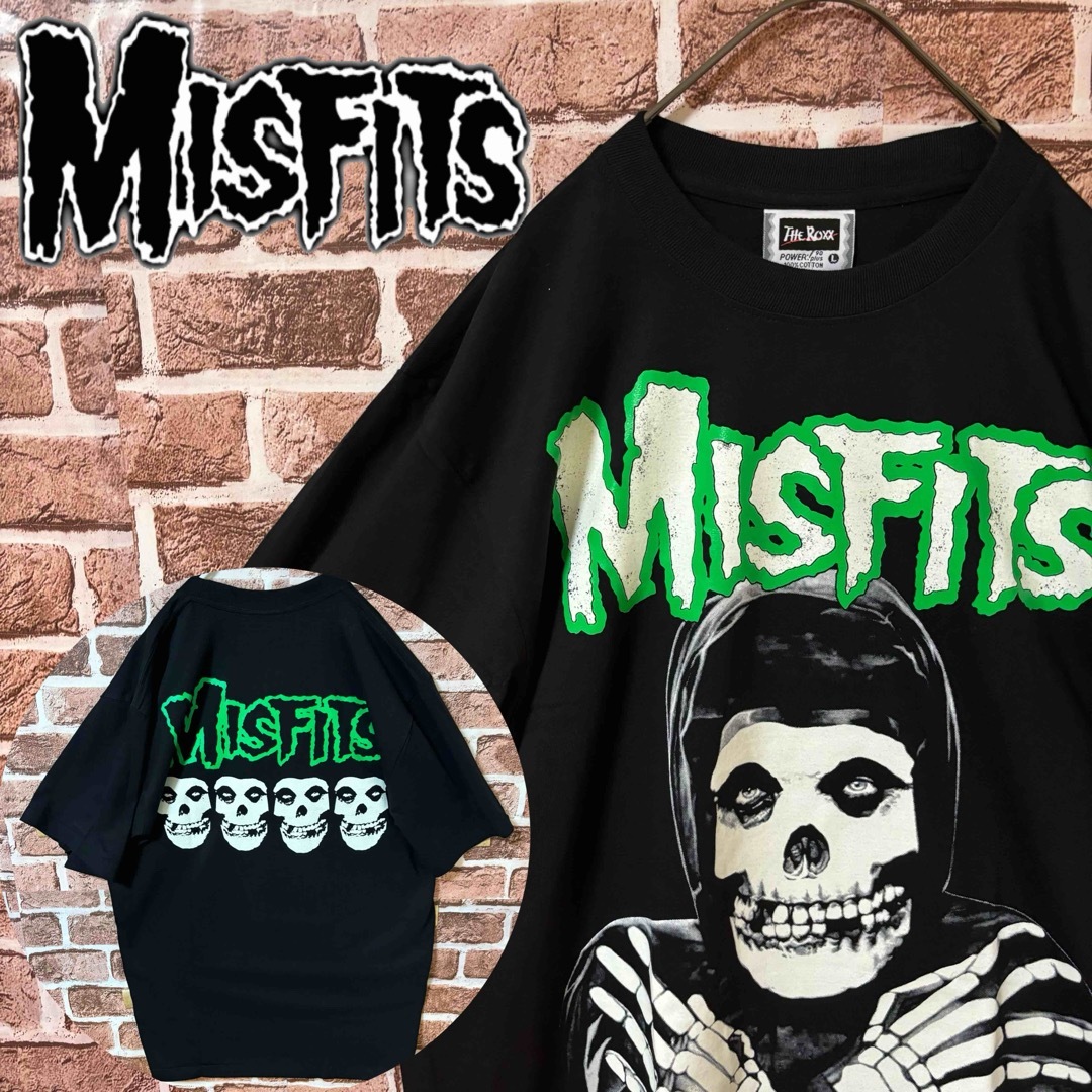 MISFITS(ミスフィッツ)の【大人気❗️】ミスフィッツ☆デカロゴ　バンドTVシャツ　蛍光加工　ブラック メンズのトップス(Tシャツ/カットソー(半袖/袖なし))の商品写真