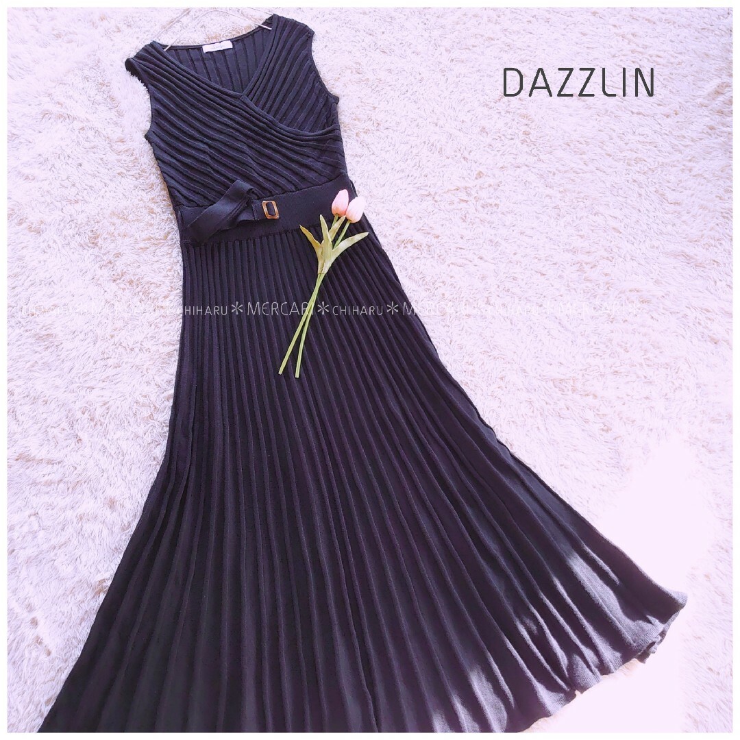 dazzlin(ダズリン)の《dazzlin》プリーツカシュクールワンピース レディースのワンピース(ロングワンピース/マキシワンピース)の商品写真