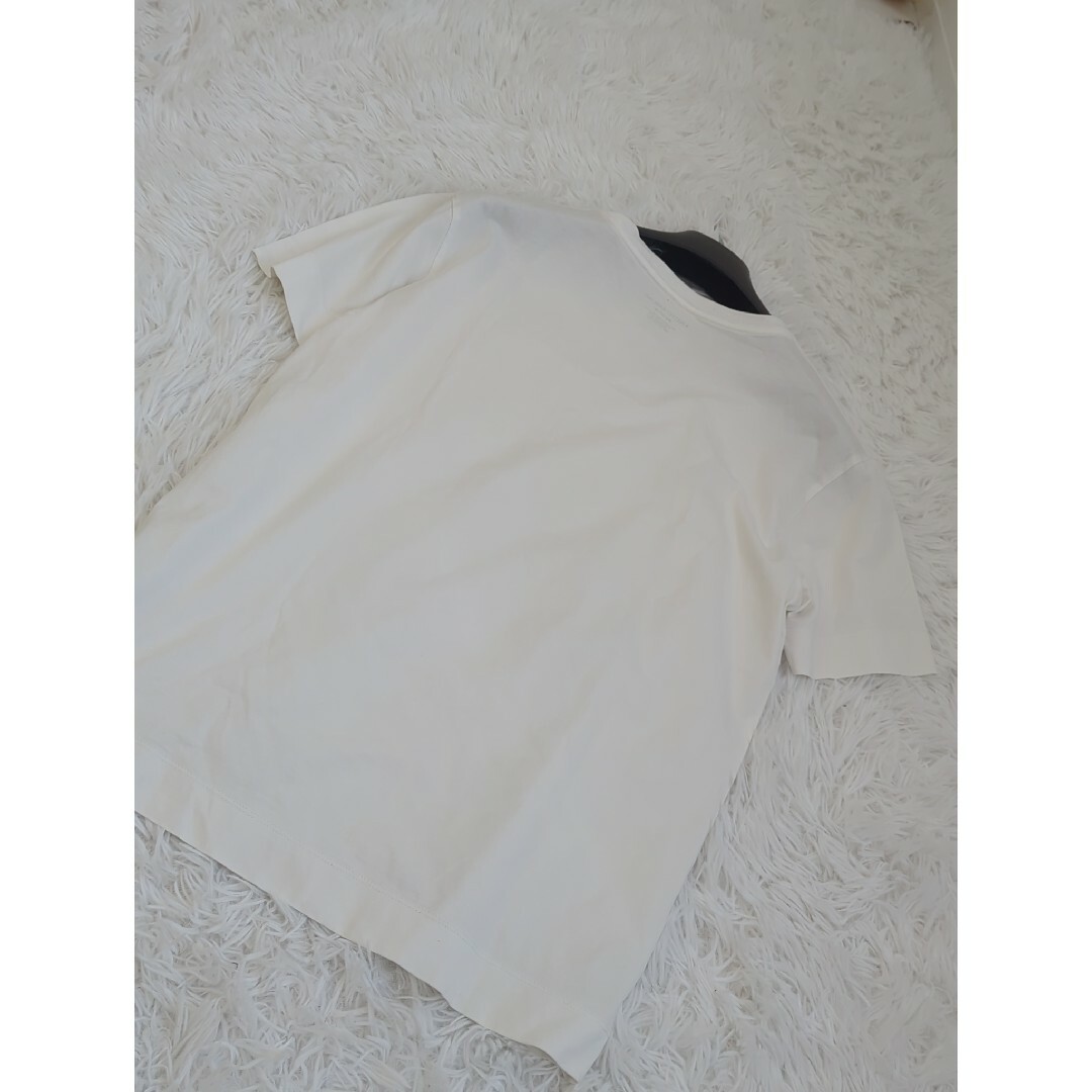 UNITED ARROWS(ユナイテッドアローズ)の美品　UNITED ARROWS　白　半袖シャツ　コットン　Tシャツ　裾　リブ メンズのトップス(Tシャツ/カットソー(半袖/袖なし))の商品写真