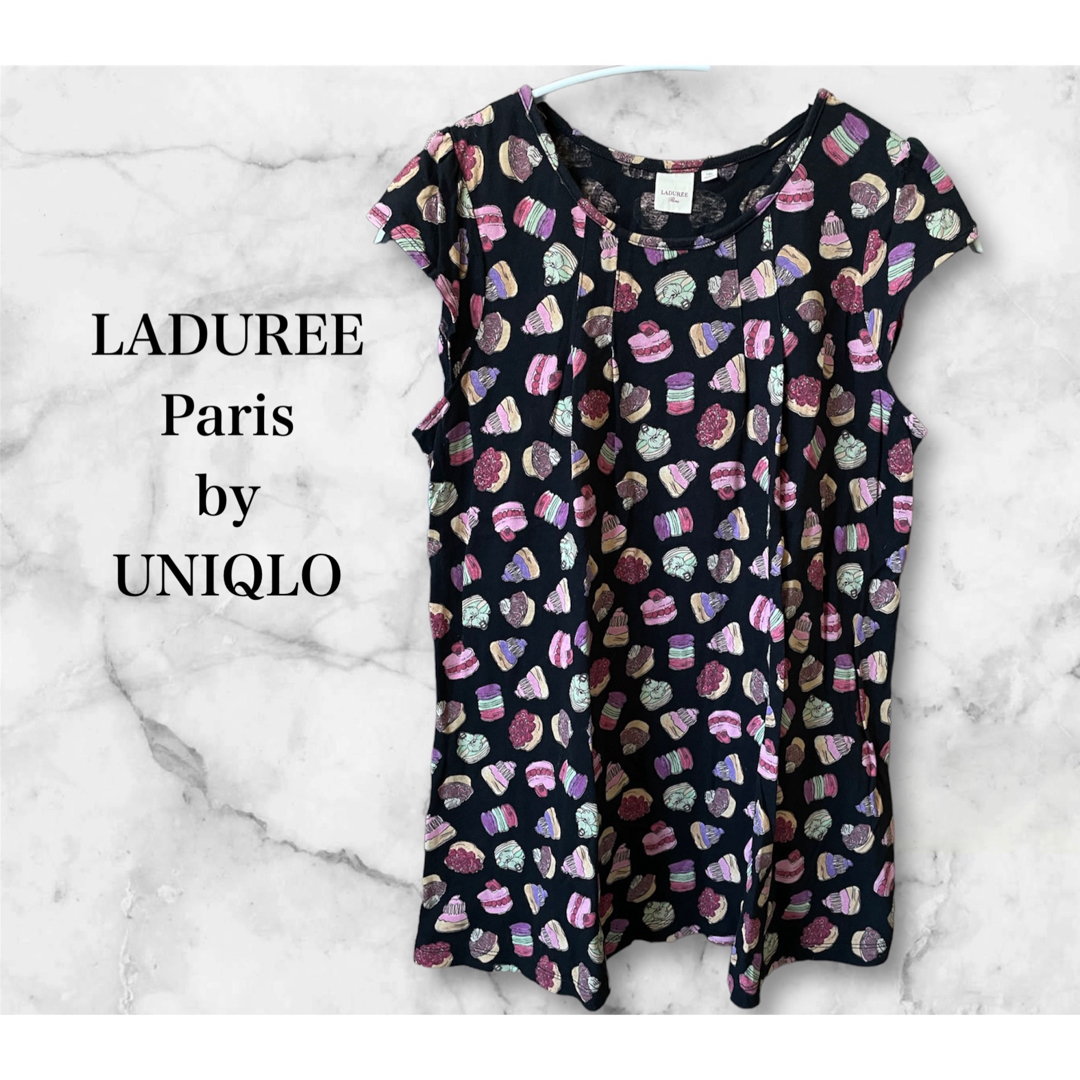 UNIQLO(ユニクロ)のLADURÉE Paris by UNIQLO ラデュレ デザイン Tシャツ  レディースのトップス(Tシャツ(半袖/袖なし))の商品写真