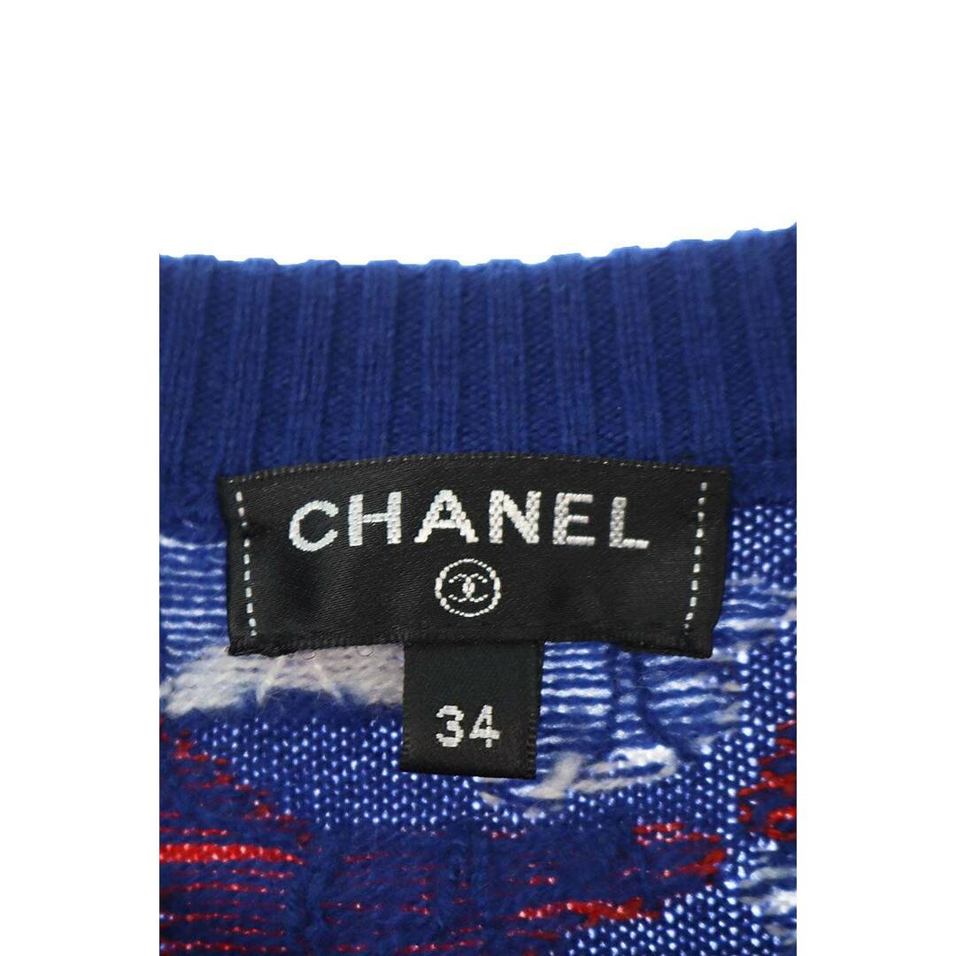 CHANEL(シャネル)のシャネル  16AW  P54097K07063 エアラインカシミアニットTシャツ レディース 34 レディースのトップス(Tシャツ(半袖/袖なし))の商品写真