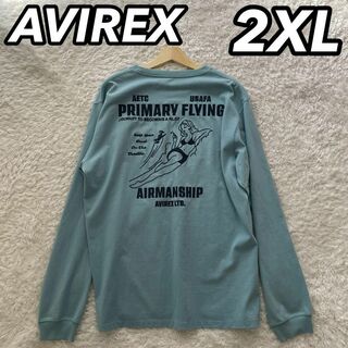 AVIREX - AVIREX　NEXT GEN　ロングTシャツ　水色　刺繍　ビッグシルエット