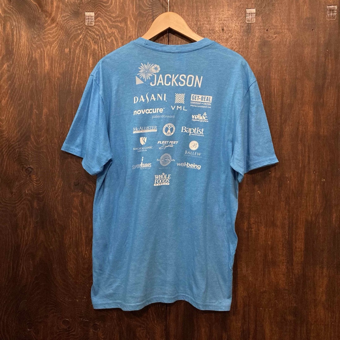 USA古着 マラソン アメリカ古着 半袖Tシャツ 両面プリント ターコイズ メンズのトップス(Tシャツ/カットソー(半袖/袖なし))の商品写真