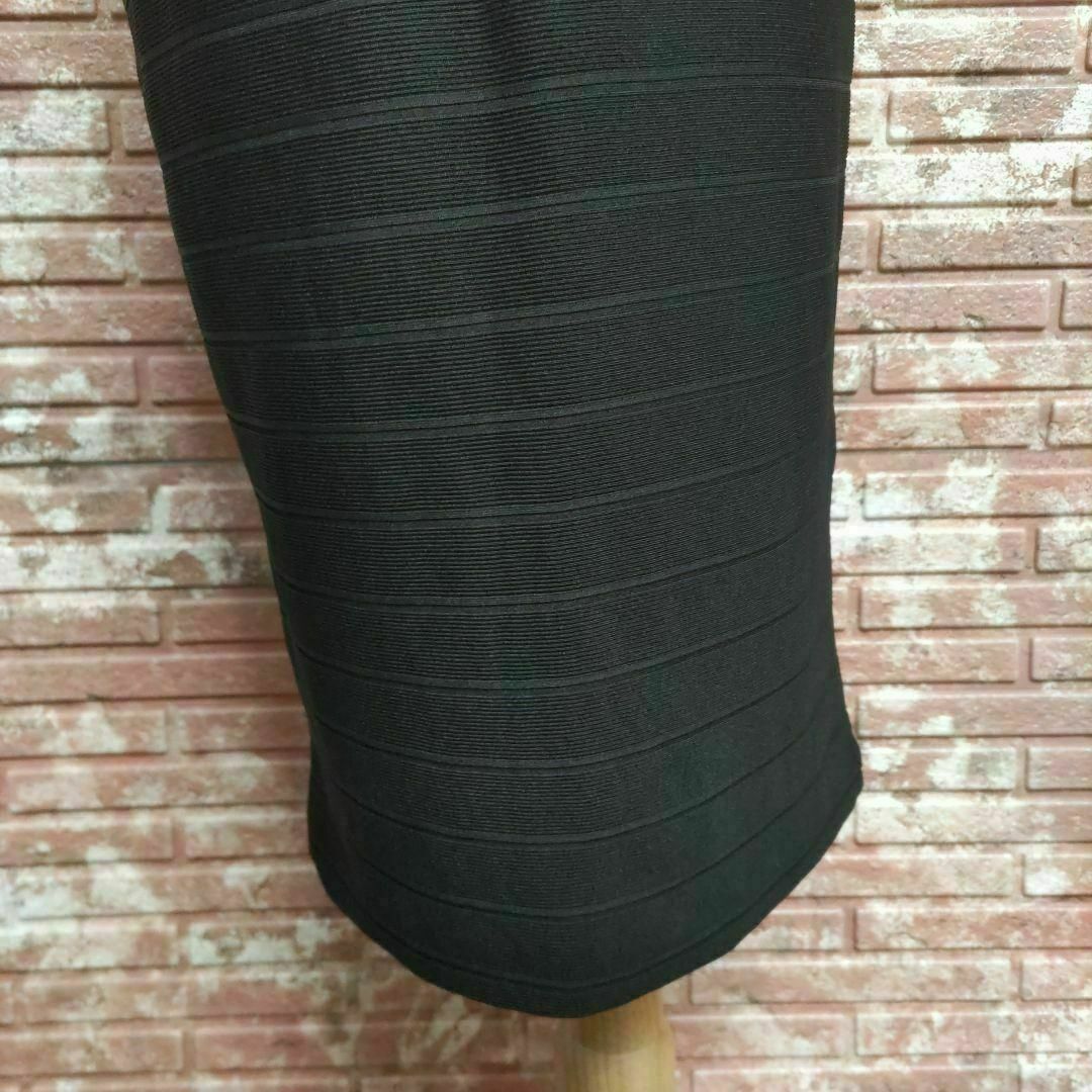 H&M(エイチアンドエム)のH&M エイチアンドエム ボーダー ひざ丈 タイトスカート 黒 US-S レディースのスカート(ひざ丈スカート)の商品写真