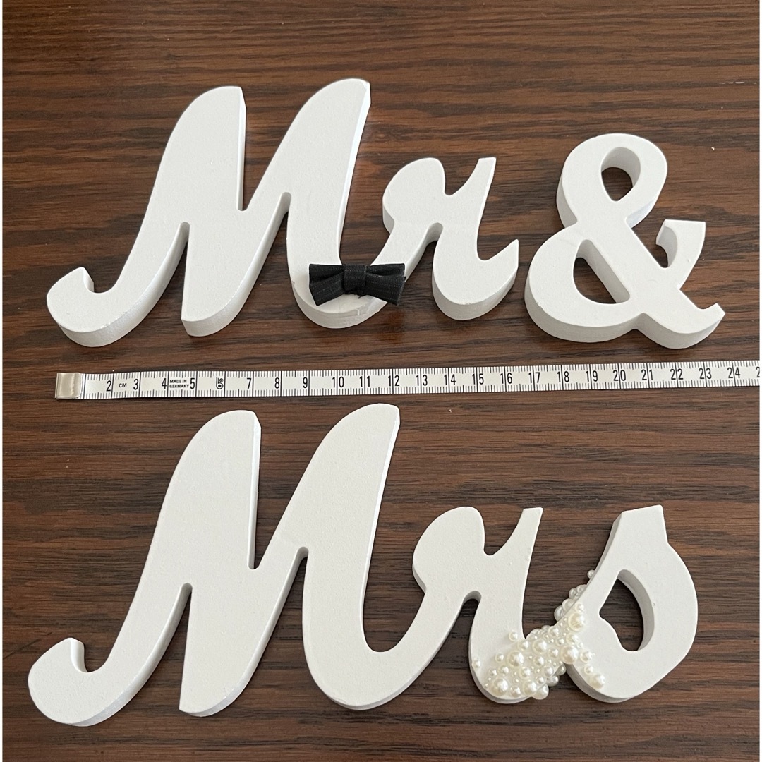 ウェルカムスペース置物 Mr.&Mrs. ハンドメイドのウェディング(リングピロー)の商品写真