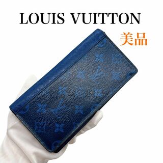 ルイヴィトン(LOUIS VUITTON)のルイヴィトン M30297 タイガラマ ポルトフォイユ・ブラザ  ブルー 長財布(財布)
