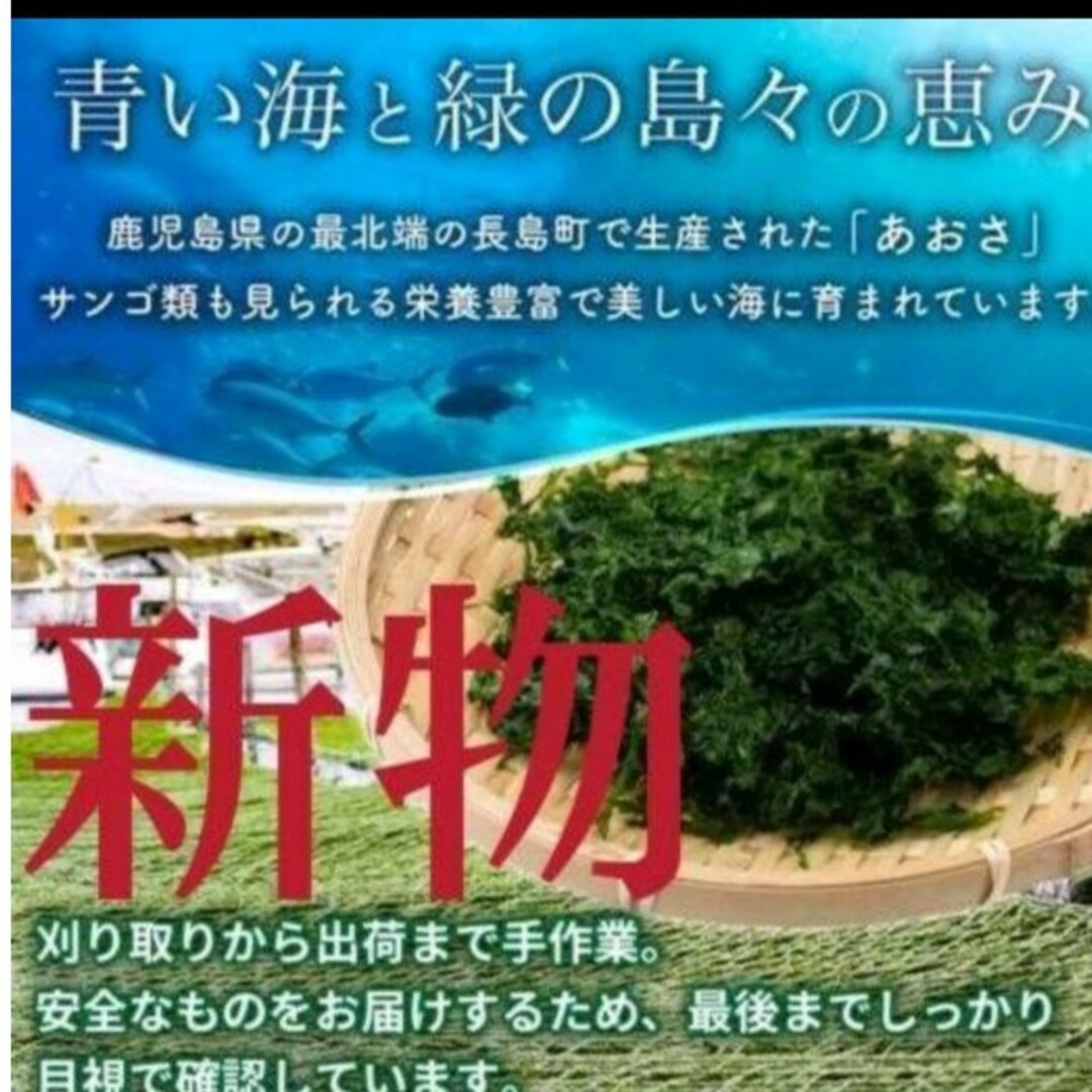 4月22日収穫終了 鹿児島県長島町産あおさ あおさのり 乾燥あおさ 食品/飲料/酒の食品(野菜)の商品写真