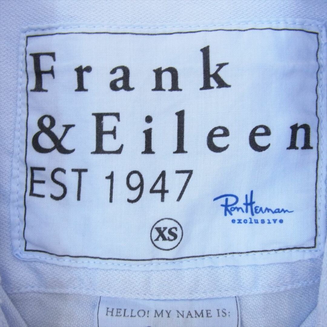 フランク＆エイリーン Frank＆Eileen 3120700172 × Ron Herman ロンハーマン 別注 RH LUKE ダメージ加工 カットオフ コットン 長袖 シャツ ライトブルー系 XS【中古】 メンズのトップス(シャツ)の商品写真