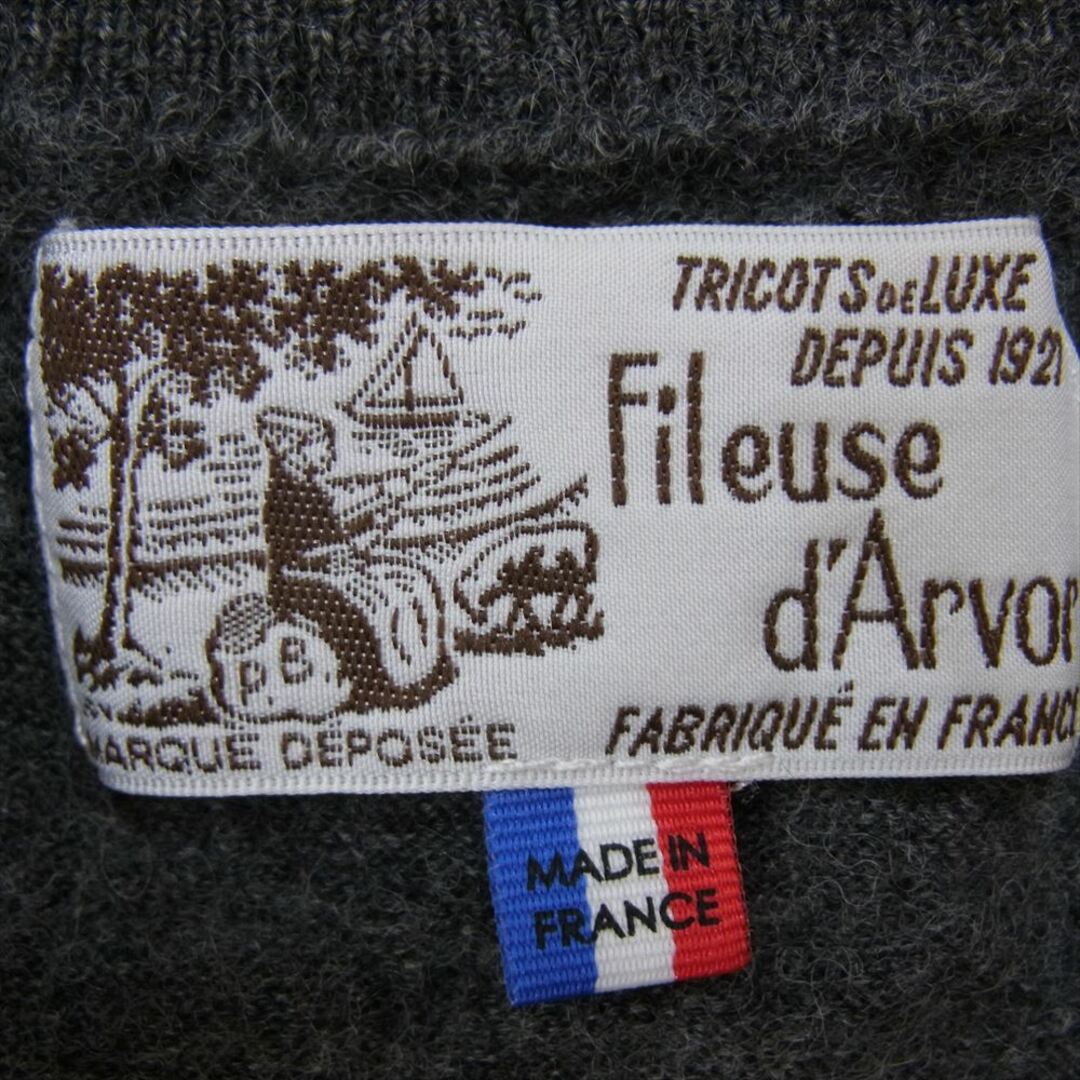 フィールズダルボー Fileuse d'Arvor ワッペン付き ウール ニット セーター グレー系 S【中古】 メンズのトップス(ニット/セーター)の商品写真