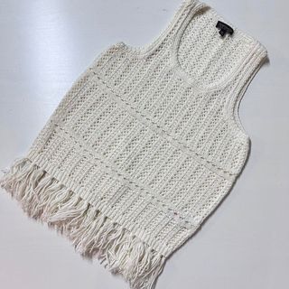 TOPSHOP - 美品　TOPSHOP トップショップ　ニットベスト　ホワイト　白　Sサイズ　編み