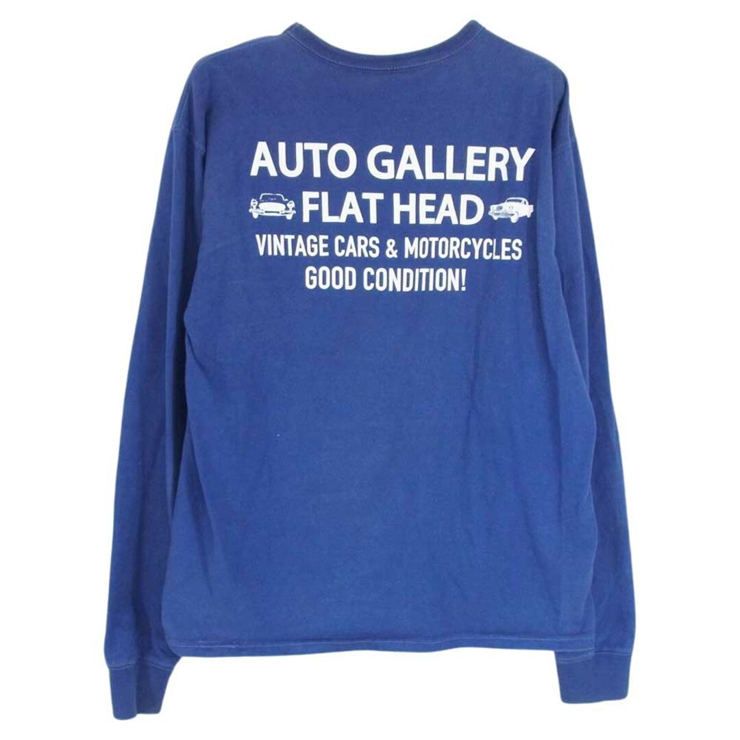 THE FLAT HEAD(フラットヘッド)のTHE FLAT HEAD ザフラットヘッド AUTO GALLERY クルーネック 長袖 Tシャツ カットソー ブルー系 40【中古】 メンズのトップス(シャツ)の商品写真