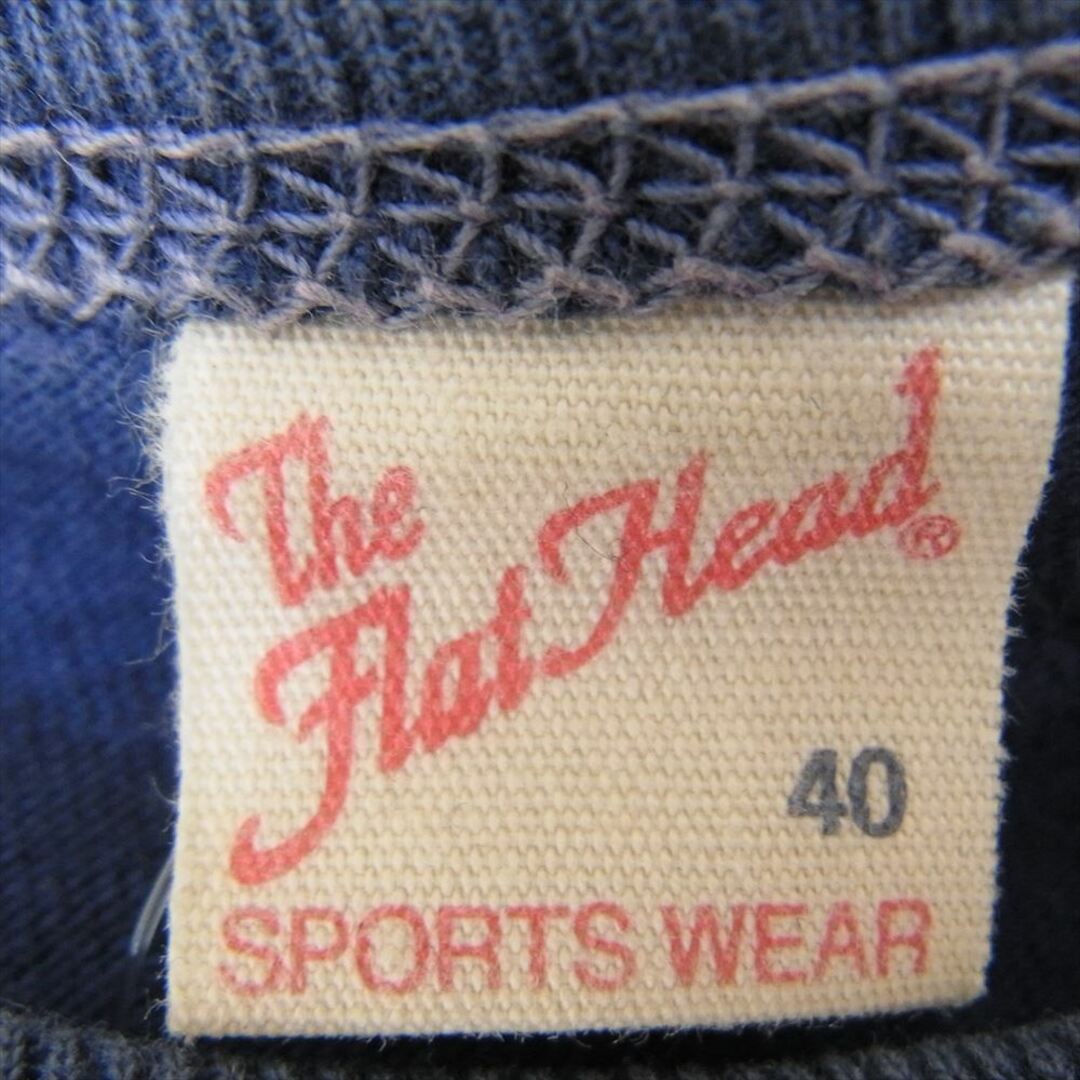 THE FLAT HEAD(フラットヘッド)のTHE FLAT HEAD ザフラットヘッド AUTO GALLERY クルーネック 長袖 Tシャツ カットソー ブルー系 40【中古】 メンズのトップス(シャツ)の商品写真