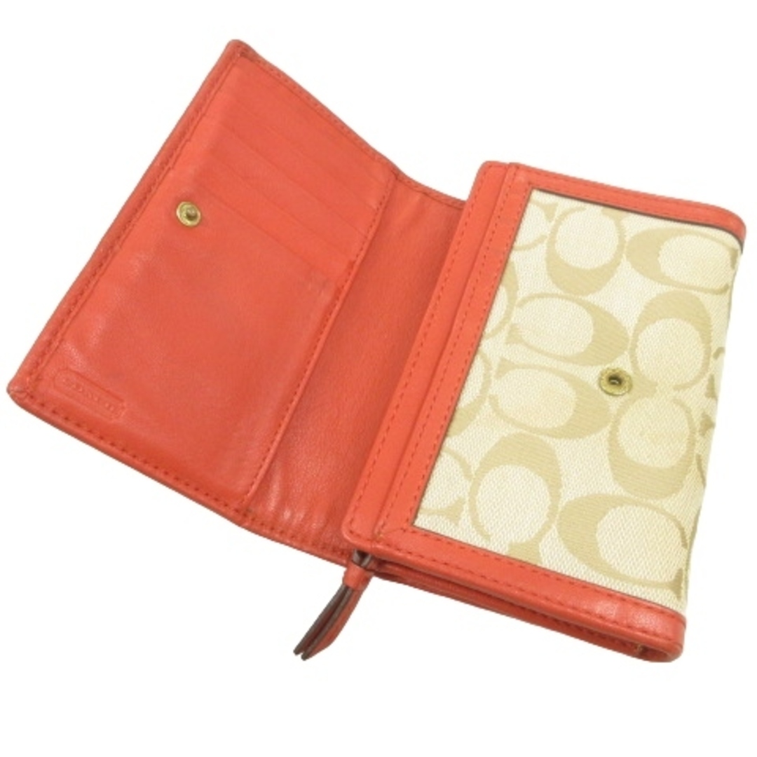COACH(コーチ)のコーチ シグネチャー 財布 ウォレット 二つ折り オレンジ ブラウン ■GY14 レディースのファッション小物(財布)の商品写真