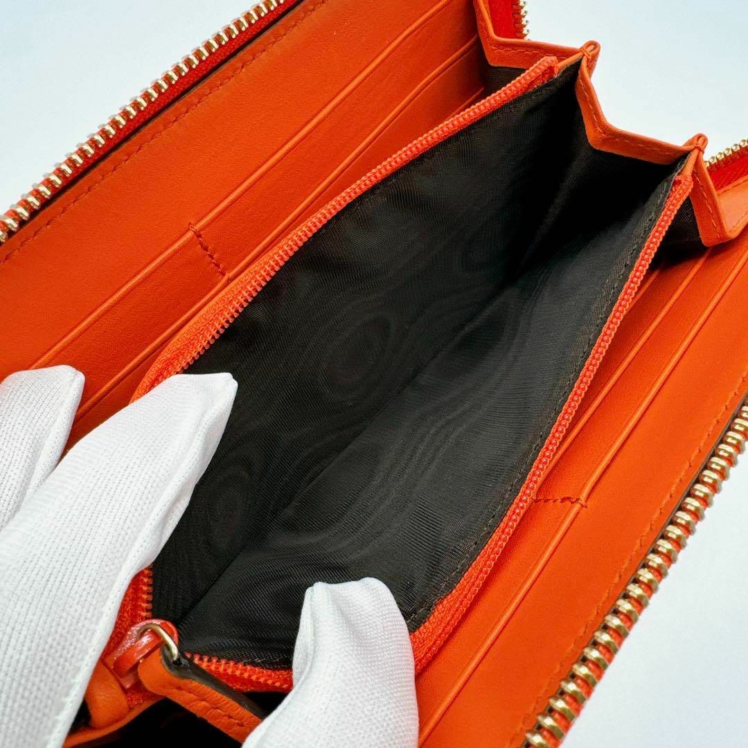 Gucci(グッチ)のグッチ449391  長財布 マイクログッチシマ オレンジ レザー GUCCI レディースのファッション小物(財布)の商品写真