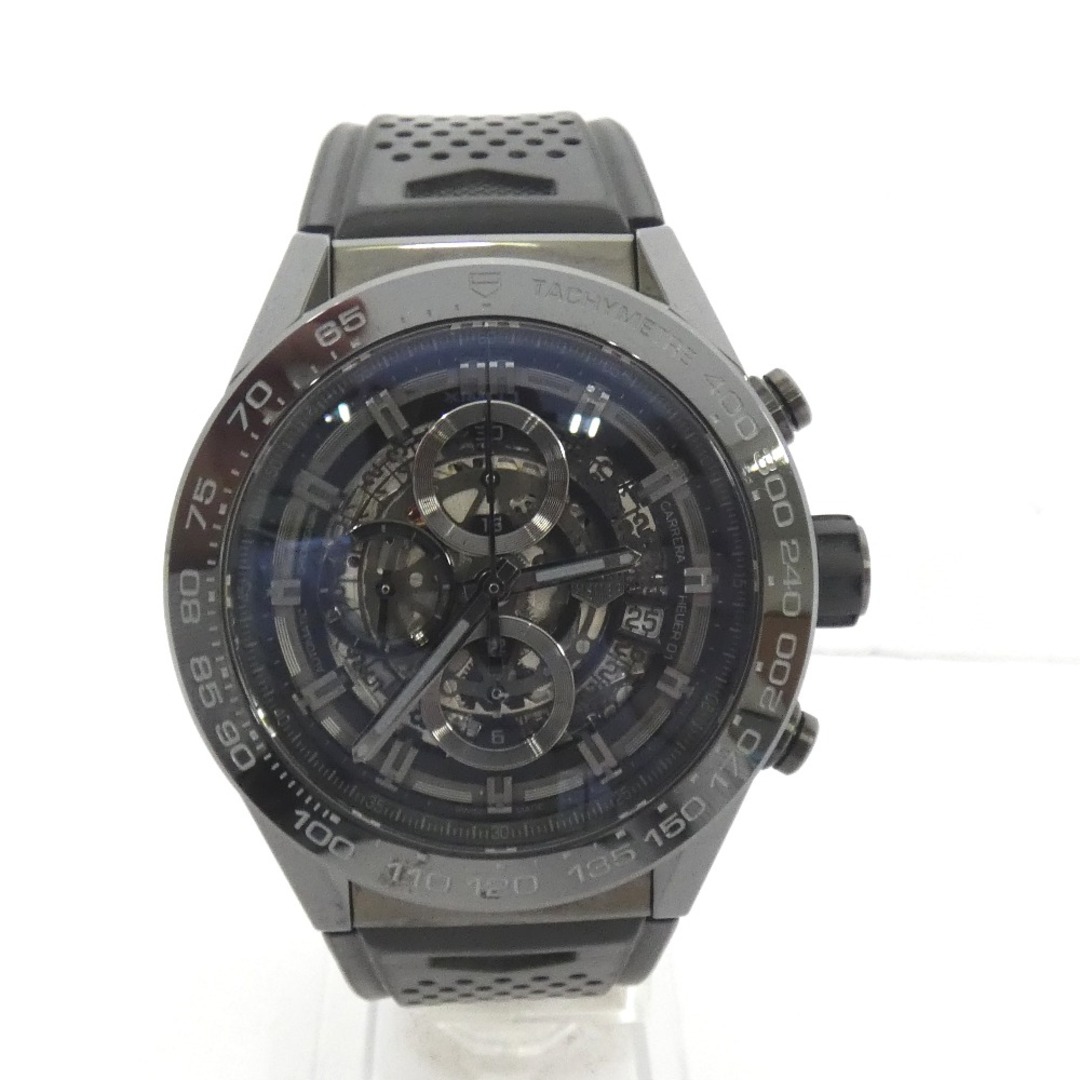 TAG Heuer(タグホイヤー)のタグホイヤー 腕時計 ラバーベルト カレラ クロノグラフ  CAR2A90.FT6071 ブラック Dz789961 中古 メンズの時計(腕時計(アナログ))の商品写真