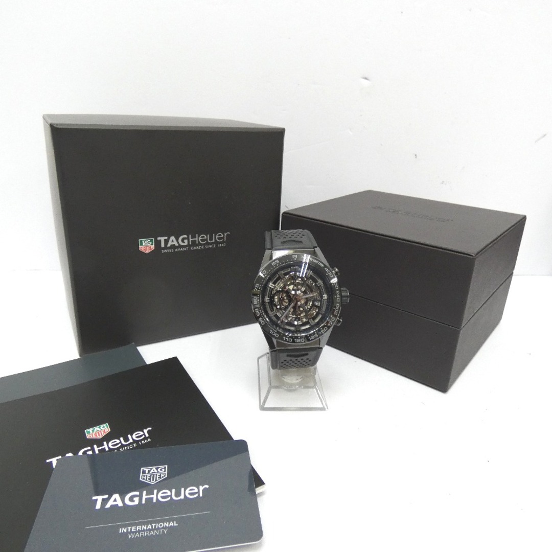 TAG Heuer(タグホイヤー)のタグホイヤー 腕時計 ラバーベルト カレラ クロノグラフ  CAR2A90.FT6071 ブラック Dz789961 中古 メンズの時計(腕時計(アナログ))の商品写真