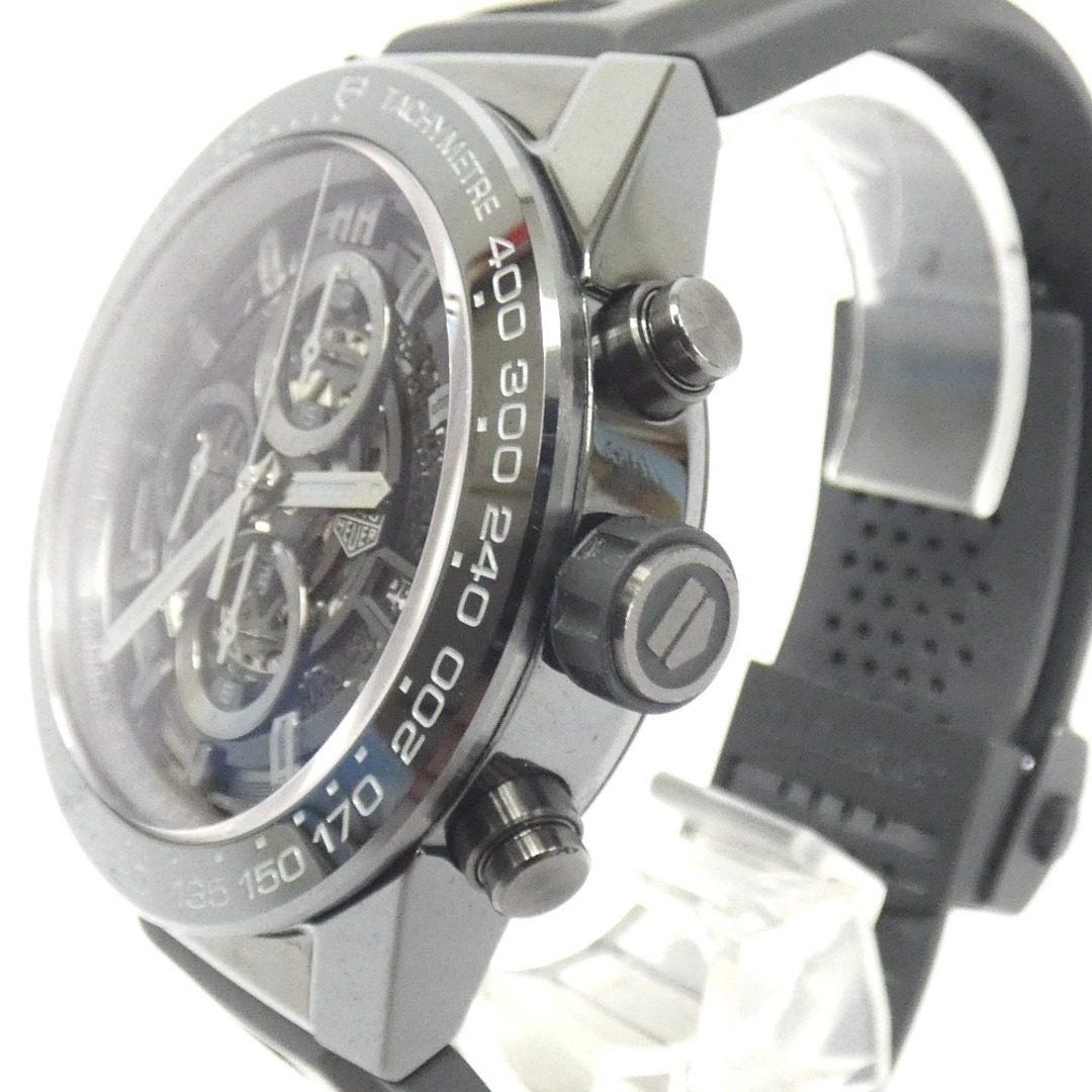 TAG Heuer(タグホイヤー)のタグホイヤー 腕時計 ラバーベルト カレラ クロノグラフ  CAR2A90.FT6071 ブラック Dz789961 中古 メンズの時計(腕時計(アナログ))の商品写真