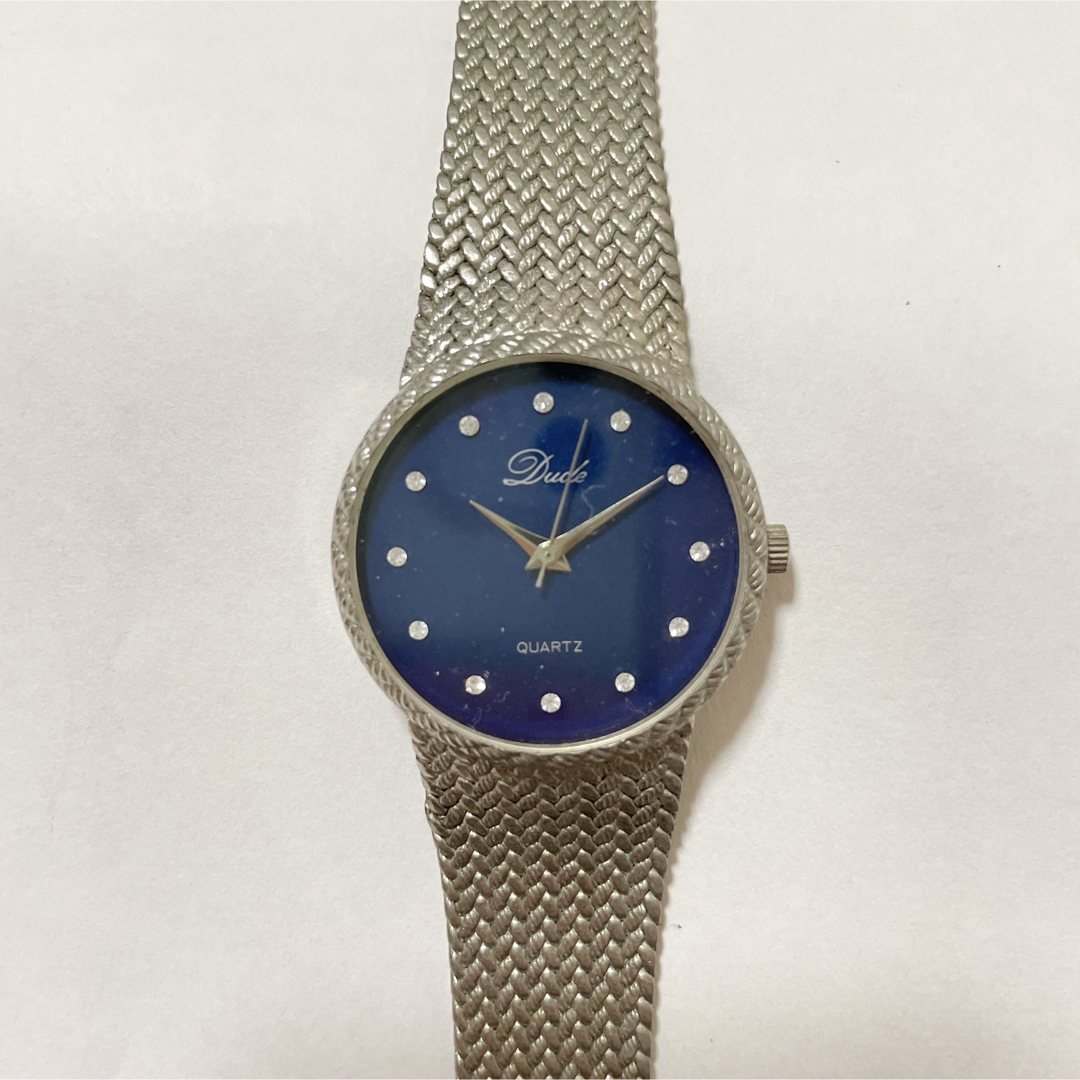 Dude ブルー シルバー レディース アナログ クォーツ 腕時計 レディースのファッション小物(腕時計)の商品写真