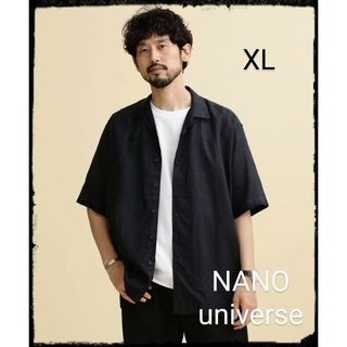 NANO universe【美品】LB.04/フレンチリネンオープンカラーシャツ(シャツ)