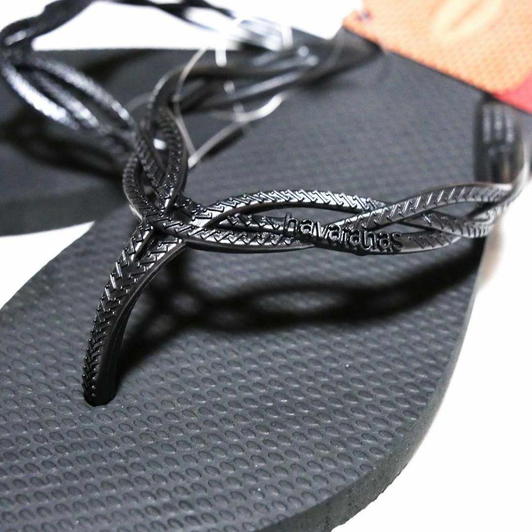 havaianas(ハワイアナス)の【新品】ハワイアナス　ビーチサンダル　24㎝　25㎝　ブラック f レディースの靴/シューズ(ビーチサンダル)の商品写真