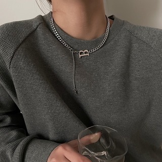 韓国ファッション ネックレス 銀 スタイリッシュ プレゼント 普段使い デート(ネックレス)