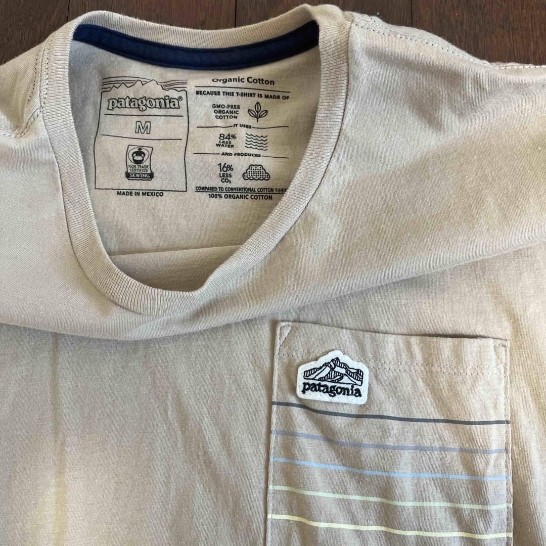 patagonia(パタゴニア)のパタゴニア　Patagonia Tシャツ 半袖Tシャツ ポケット　ベージュ　M メンズのトップス(Tシャツ/カットソー(半袖/袖なし))の商品写真