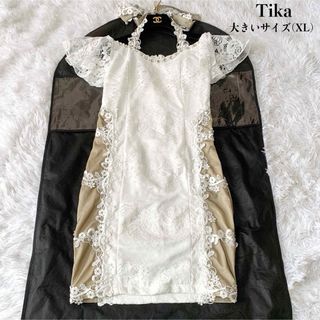 Tika ティカ 総レースミニドレス フラワー 大きいサイズ XL 美品(ナイトドレス)