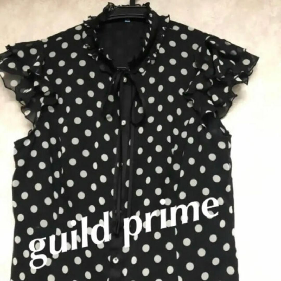 GUILD PRIME(ギルドプライム)のギルドプライム　guild prime ドット柄　半袖 ブラウス　美品 レディースのトップス(シャツ/ブラウス(半袖/袖なし))の商品写真