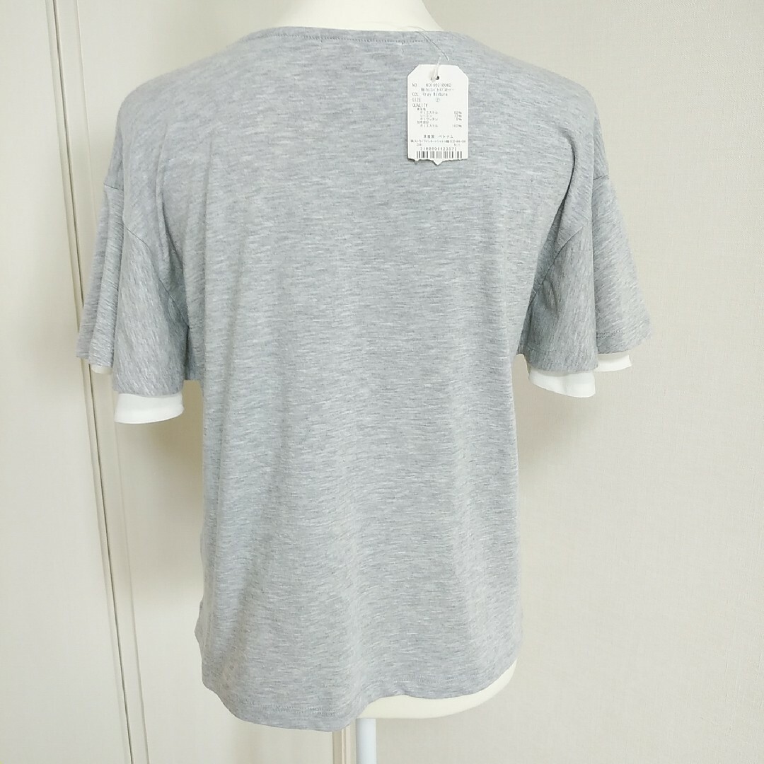 chocol raffine robe(ショコラフィネローブ)のchocol raffine　袖シフォン　カット レディースのトップス(Tシャツ(半袖/袖なし))の商品写真