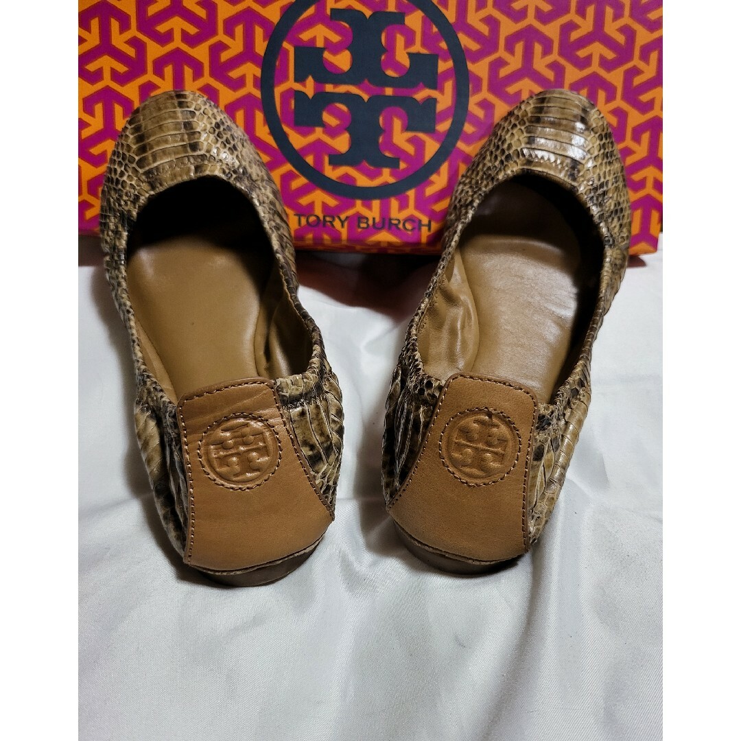 Tory Burch(トリーバーチ)の◆Tory Burch トリーバーチ◆パイソン 型押し フラットシューズ 箱付き レディースの靴/シューズ(バレエシューズ)の商品写真