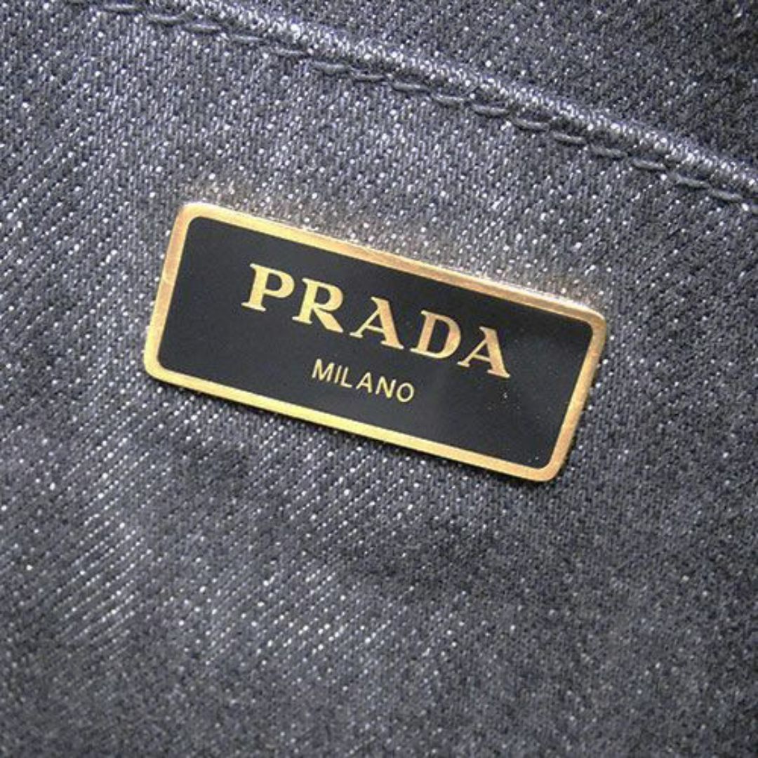 PRADA(プラダ)のプラダ バッグ 1BG439 PRADA カナパ キャンバス レザー 2WAY ショルダー トートバッグ ブラック ゴールド金具 T-YJP05667 レディースのバッグ(ショルダーバッグ)の商品写真