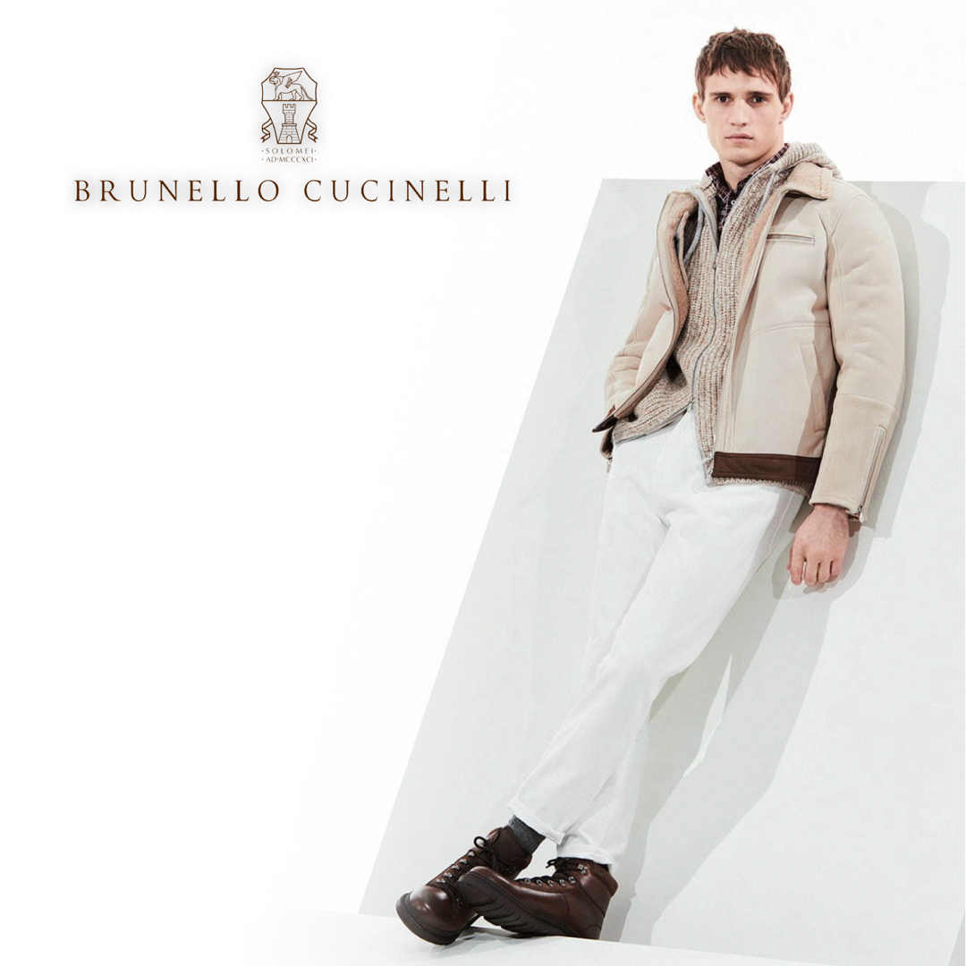 BRUNELLO CUCINELLI(ブルネロクチネリ)のM34★美品★極上ムートンブルゾン ブルネロクチネリ レザージャケット メンズのジャケット/アウター(レザージャケット)の商品写真