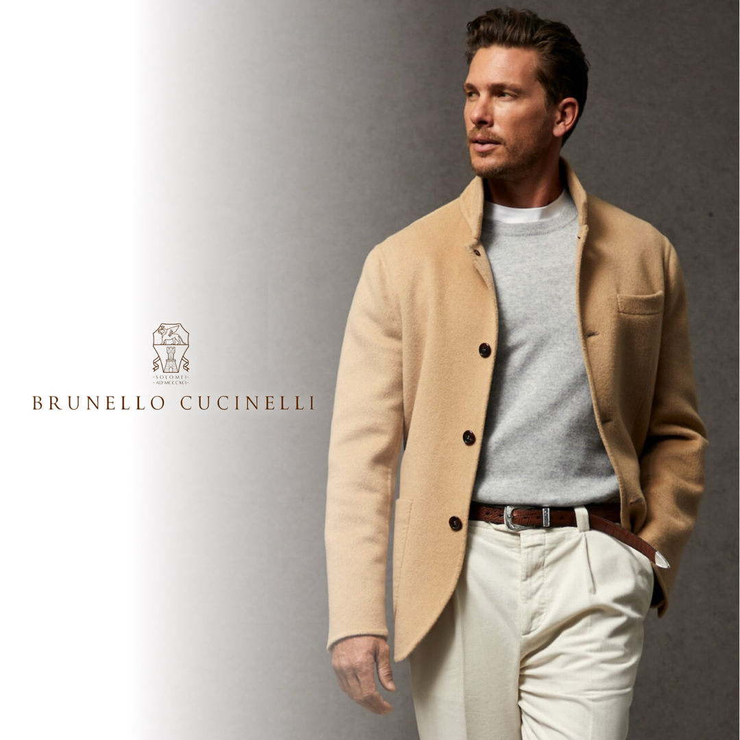 BRUNELLO CUCINELLI(ブルネロクチネリ)のM41★未使用★神々の繊維ビキューナ&ベビーカシミヤ コート ブルネロクチネリ メンズのジャケット/アウター(ピーコート)の商品写真