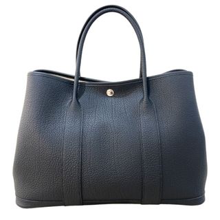 エルメス(Hermes)の　エルメス HERMES ガーデンパーティPM U刻印 ブラック シルバー金具 レザー ネゴンダ ユニセックス トートバッグ(トートバッグ)