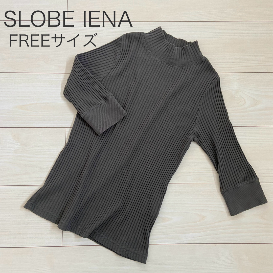 SLOBE IENA(スローブイエナ)のSLOBE IENAリブハイネックデザイン コットンポリハーフスリーブニット レディースのトップス(カットソー(半袖/袖なし))の商品写真