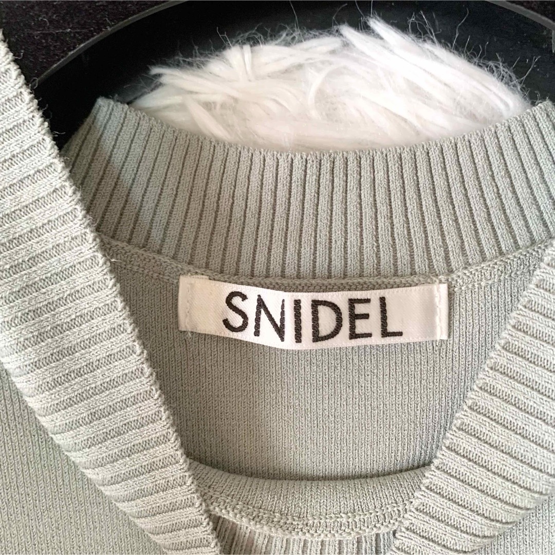 SNIDEL(スナイデル)のSNIDEL スナイデル プリーツラッフルスリーブニットプルオーバー ミント レディースのトップス(ニット/セーター)の商品写真