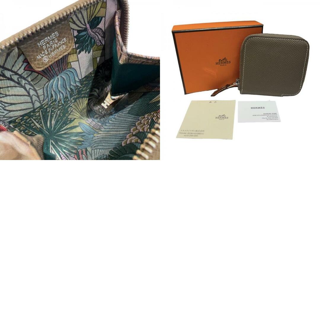 Hermes(エルメス)の　エルメス HERMES アザップコンパクトミニ シルクイン D刻印　(2019年製) エトゥープ シルバー金具 ヴォーエプソン レディース コインケース レディースのファッション小物(コインケース)の商品写真