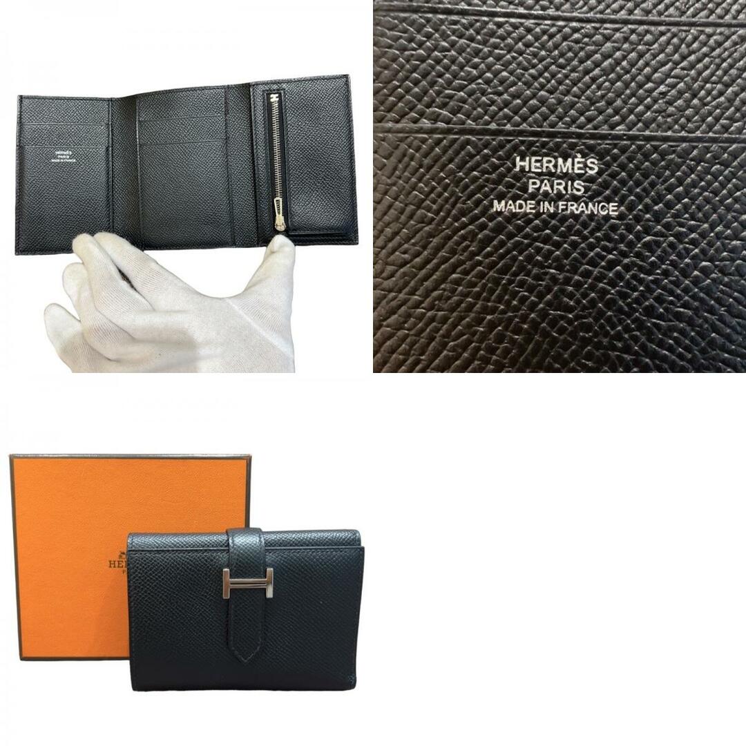 Hermes(エルメス)の　エルメス HERMES べアンコンビネ U刻 ブラック シルバー金具 エプソン ユニセックス 二つ折り財布 レディースのファッション小物(財布)の商品写真