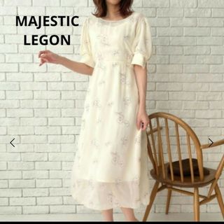 マジェスティックレゴン(MAJESTIC LEGON)の【お値下げ歓迎】マジェスティックレゴン　エンブロイダリーシアーワンピース(ロングワンピース/マキシワンピース)