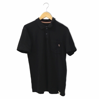 ポールスミス(Paul Smith)のポールスミス うさぎ刺繍 半袖 胸ポケット パイル ポロシャツ M ブラック(Tシャツ/カットソー(半袖/袖なし))