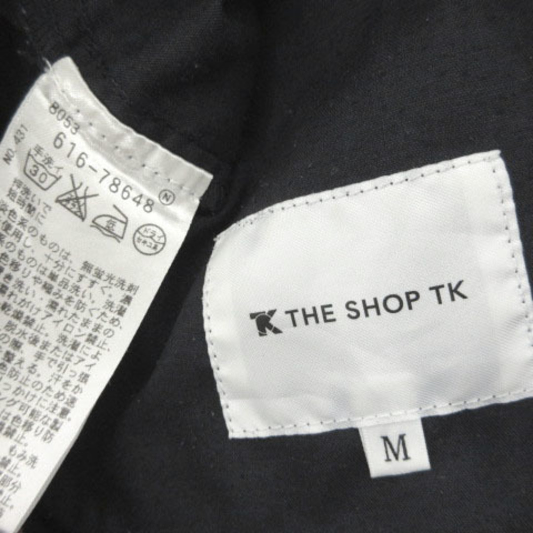 THE SHOP TK(ザショップティーケー)のTHE SHOP TKイージーパンツ テーパード ストライプ 紺 グレー M メンズのパンツ(スラックス)の商品写真