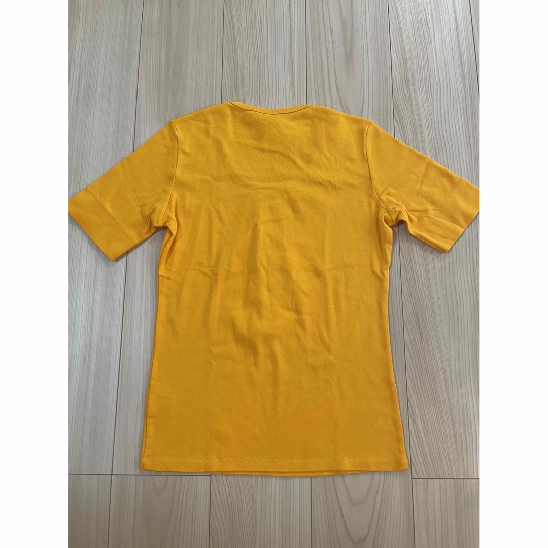 UNIQLO(ユニクロ)の新品！＊ユニクロ：サイズL：エクストラファインコットンのオレンジ色の半袖Tシャツ レディースのトップス(Tシャツ(半袖/袖なし))の商品写真