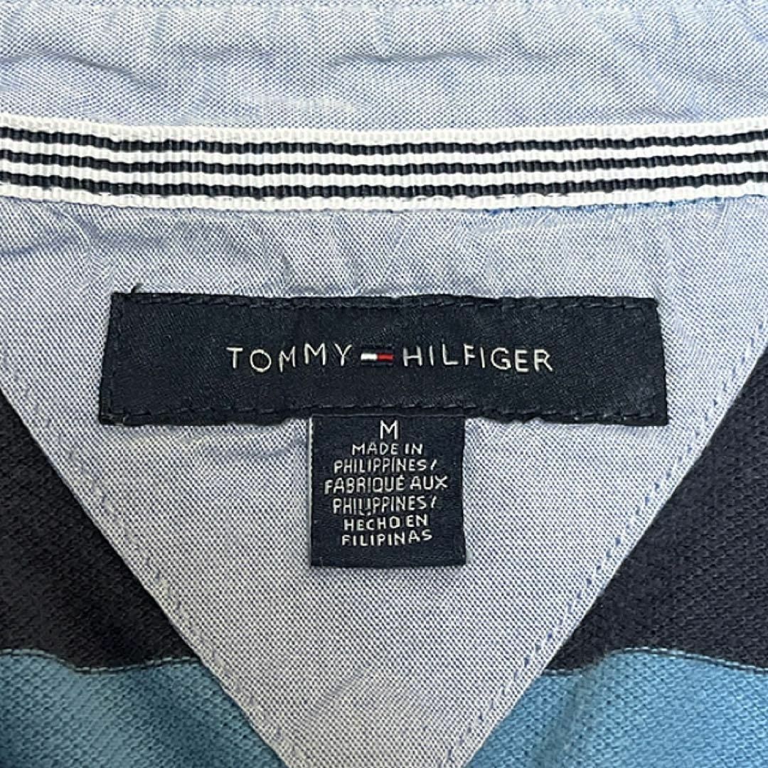 TOMMY HILFIGER(トミーヒルフィガー)のTOMMY HILFIGER トミーヒルフィガー ポロシャツ ボーダー 刺繍ロゴ メンズのトップス(ポロシャツ)の商品写真