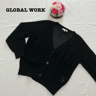 GLOBAL WORK - グローバルワーク レディース　カーディガン　Mサイズ　レース　シアー　黒トップス