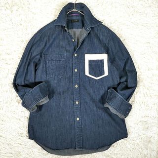 Paul Smith COLLECTION - ポールスミス◎デニムシャツ(M)長袖シャツ アシンメトリー コットン綿 お洒落