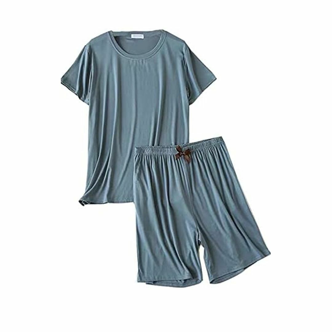 在庫処分 レディースルームウェア 春夏ニットシャツセットコットン綿 部屋着 レディースのルームウェア/パジャマ(ルームウェア)の商品写真