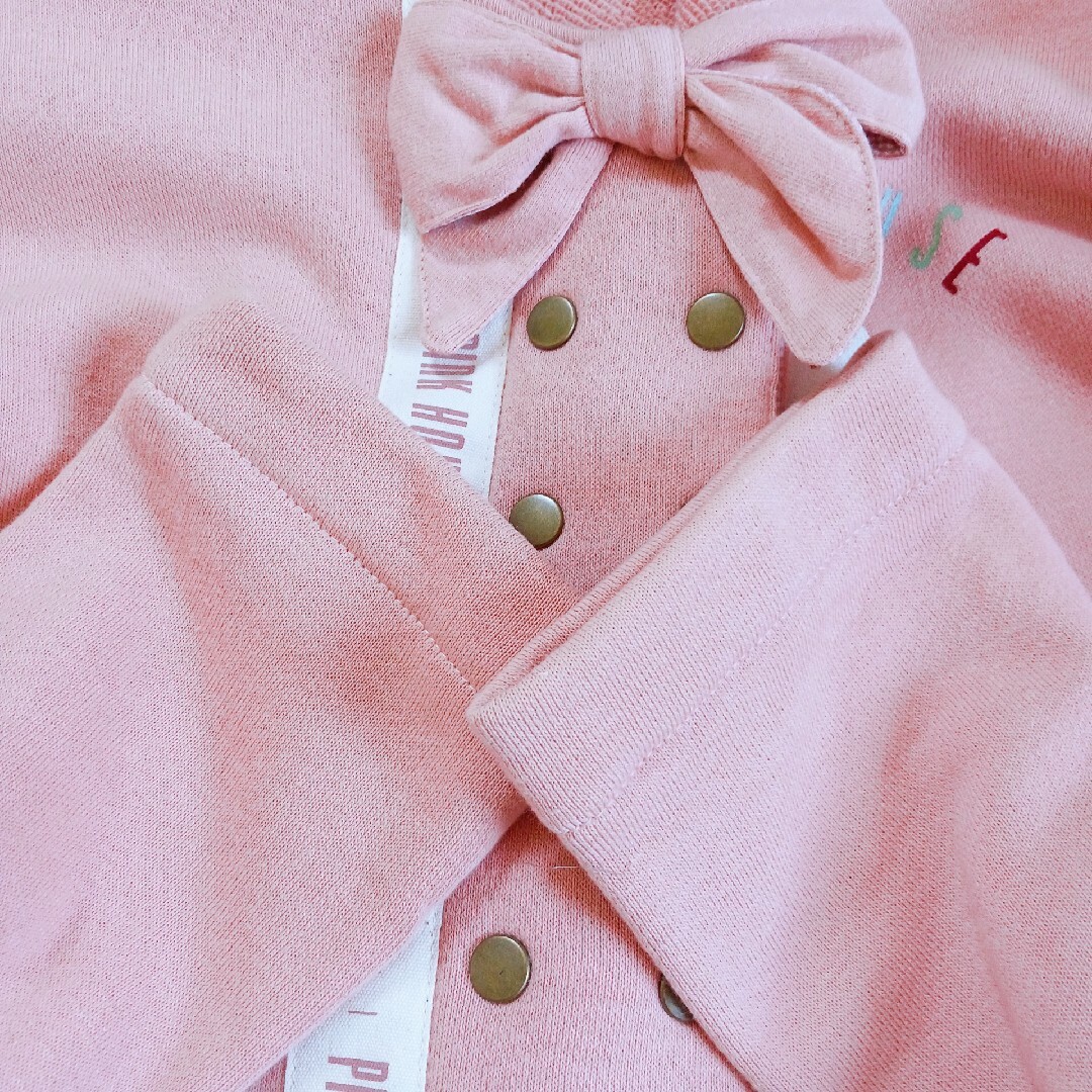 PINK HOUSE(ピンクハウス)の希少 ピンクハウス セットアップ スカート ジャケット 上下 L ピンク リボン レディースのトップス(カーディガン)の商品写真
