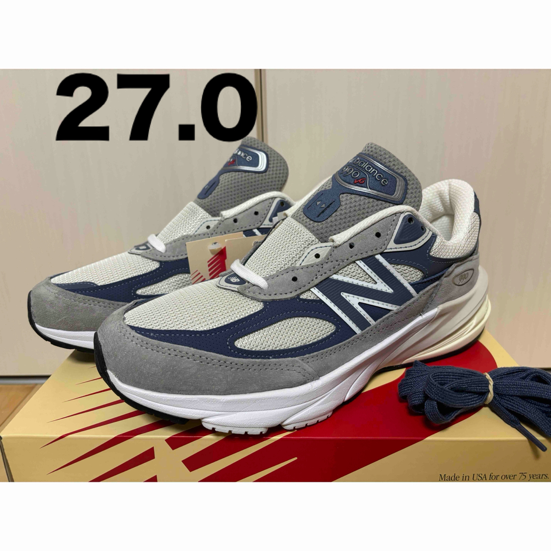 New Balance(ニューバランス)のNew Balance 990V6 Gray Navy 27.0㎝ メンズの靴/シューズ(スニーカー)の商品写真